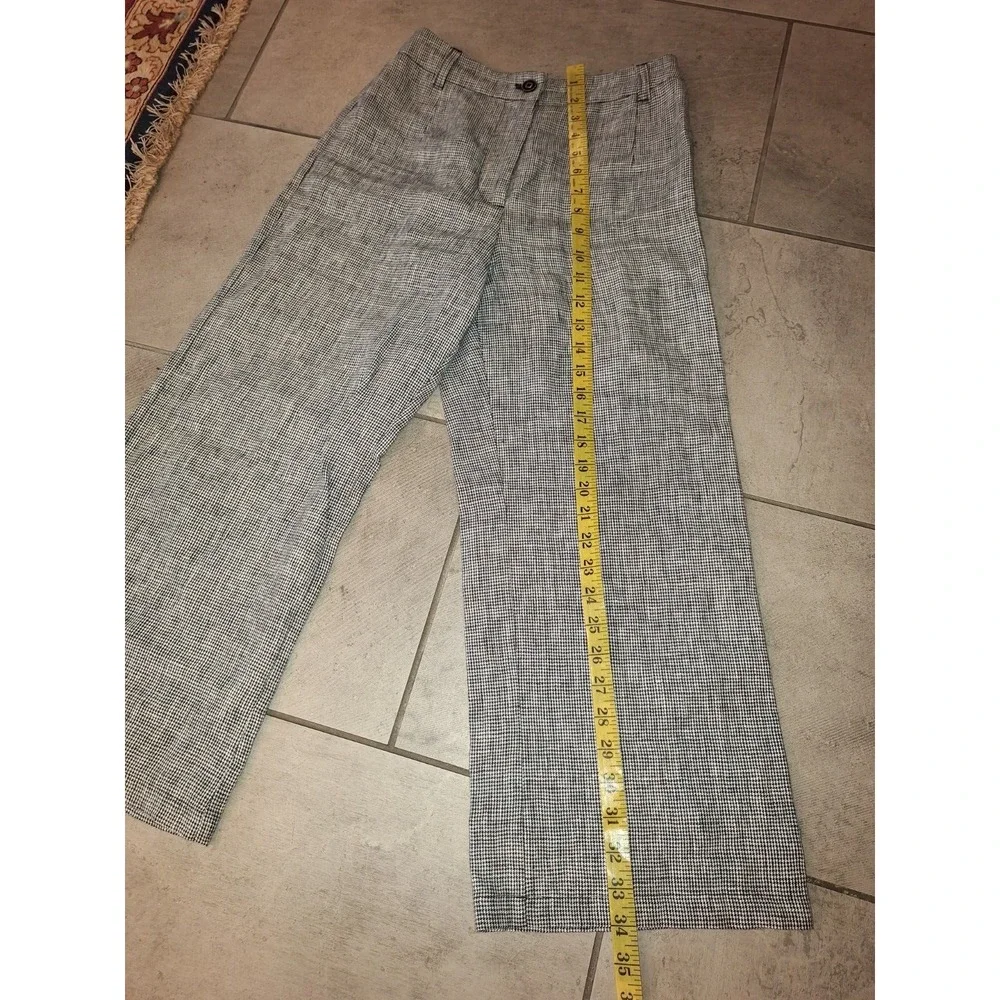 Reformation‎ linen black white cropped pants size 0